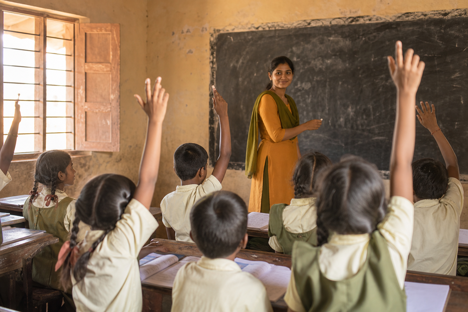 Children learning in a classroom