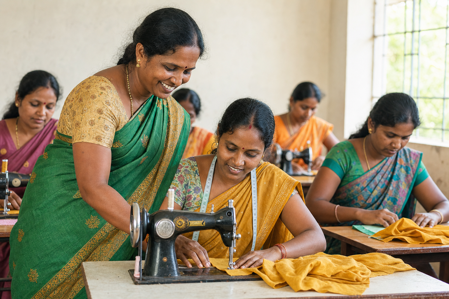 Women in a livelihood training program